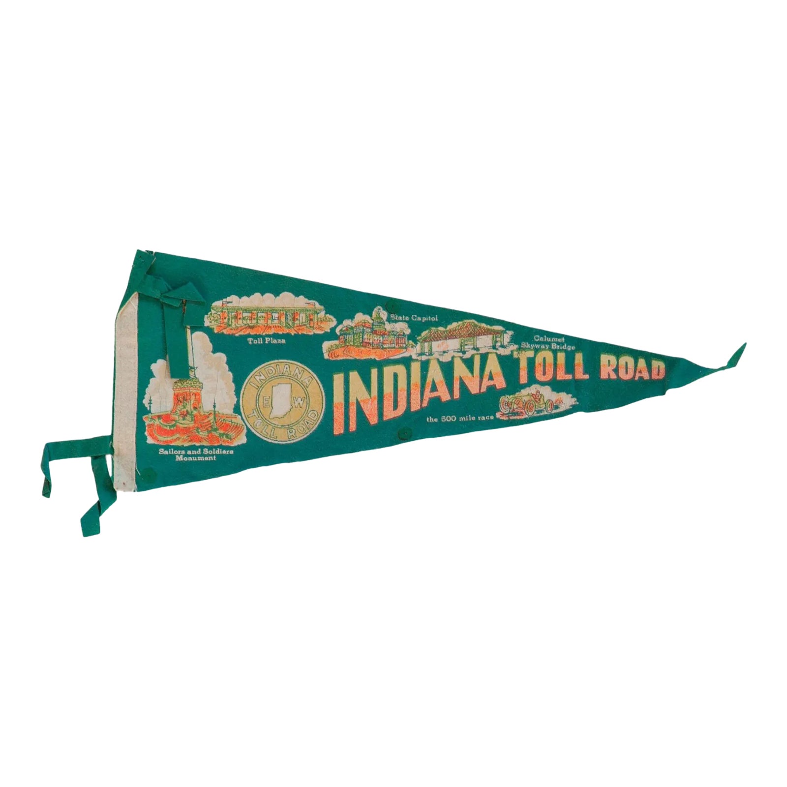 Indiana Toll Road Felt Flag Pennant Chairish
