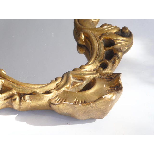 Gold Vintage Baroque Ornate Wall Mirror, 1960s For Sale - Image 8 of 11