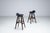 Pair of bar stools designed by Erik Buch for Oddense Møbler, Denmark, circa 1965. These elegant Scandinavian modern stools...