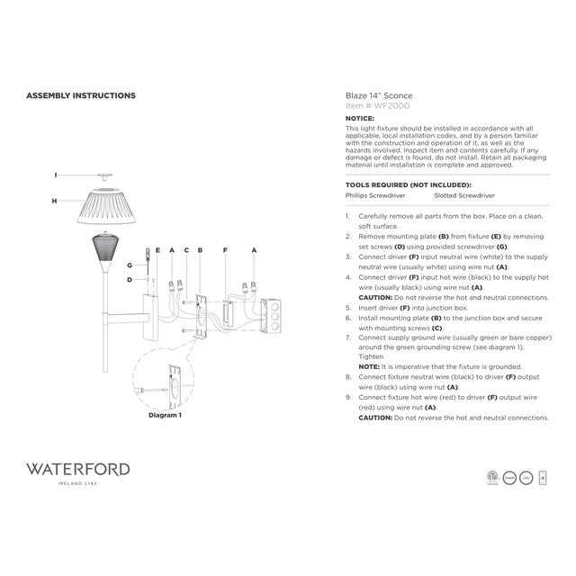 Waterford for Visual Comfort Signature Blaze 14" Sconce in Natural Brass with Clear Crystal For Sale - Image 13 of 14