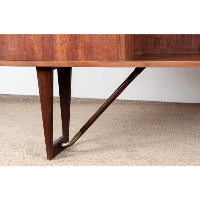 Danish Boomerang Desk in Teak and Brass by Peter Lovig Nielsen for Dansk Design, 1968 For Sale - Image 15 of 18