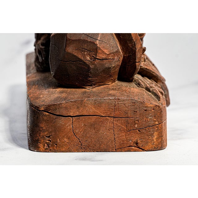 19th Century Bertel Thorvaldsen Lion of Lucerne Grand Tour Wood Sculpture Statue Hand Carved Swiss European Art Switzerland Home Decor For Sale - Image 11 of 17