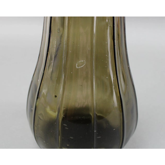 Guildcraft Italy Smokey Empoli Glass Decanter Genie Bottle Mid Century Modern For Sale In Miami - Image 6 of 9