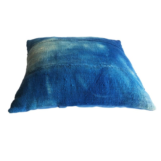 African African Custom Made Vintage Indigo &White Cloth Pillow 14.5" by 12.5" For Sale - Image 3 of 6