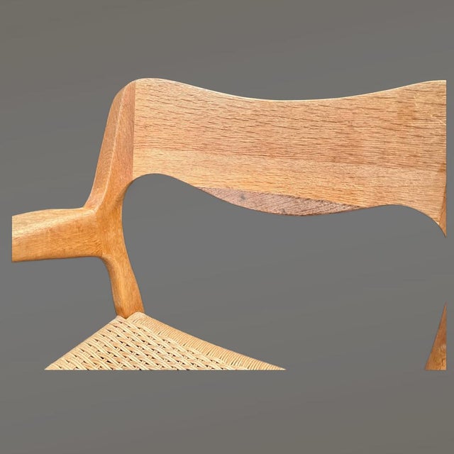 Tan No. 55 Armchair in Oak and Paper Cord by Niels Otto Møller for J.L. Møllers, 1950s For Sale - Image 8 of 16