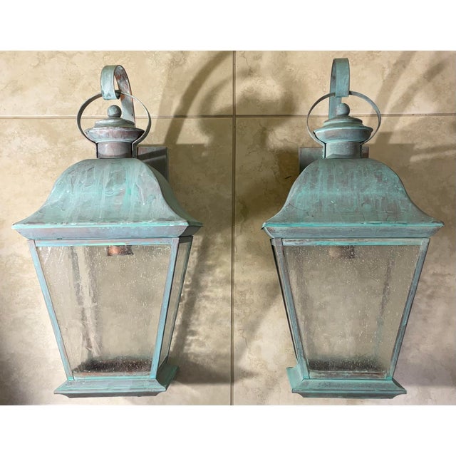 Pair of Vintage Solid Brass Lanterns - Timeless Elegance for Your Home For Sale In Miami - Image 6 of 10