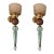 1990s Petrol Blue, Beige Murano Glass Sconces - a Pair For Sale