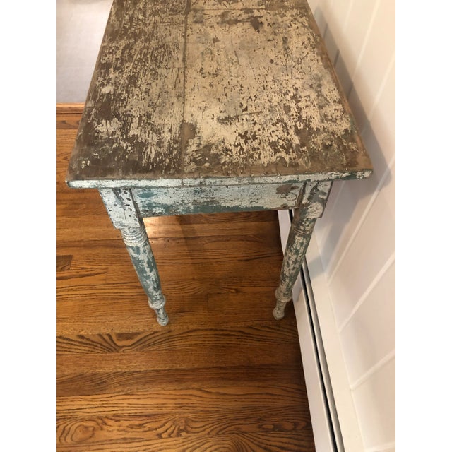 Wood Late 20th Century Primitive Painted Table For Sale - Image 7 of 8