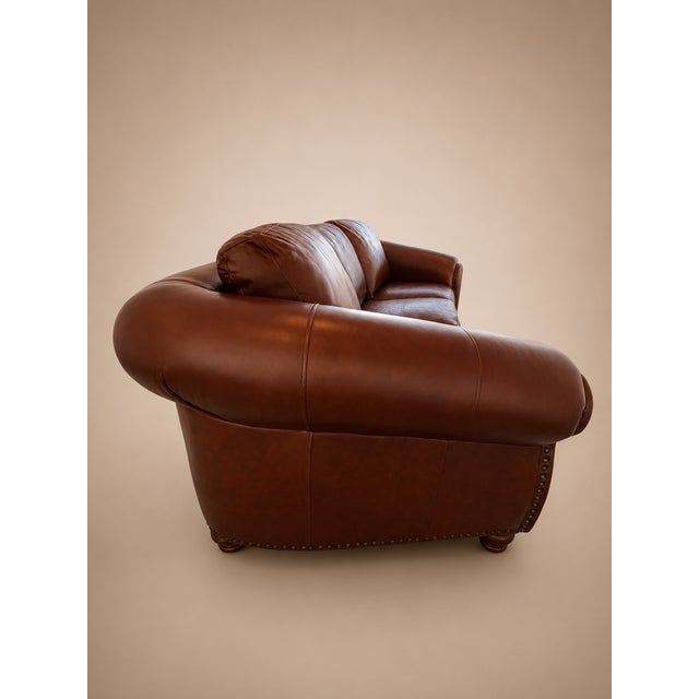 Genuine Leather Sofa – Like New – Premium Full Leather For Sale - Image 4 of 8