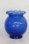 Mid Century Modern Glass Cobalt Blue Ruffle Rim Round Vase For Sale - Image 9 of 9