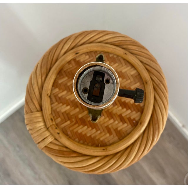 1970s Mid-Century Warm Honey Colored Pencil Reed Floor Lamp C. 1970's For Sale - Image 5 of 6