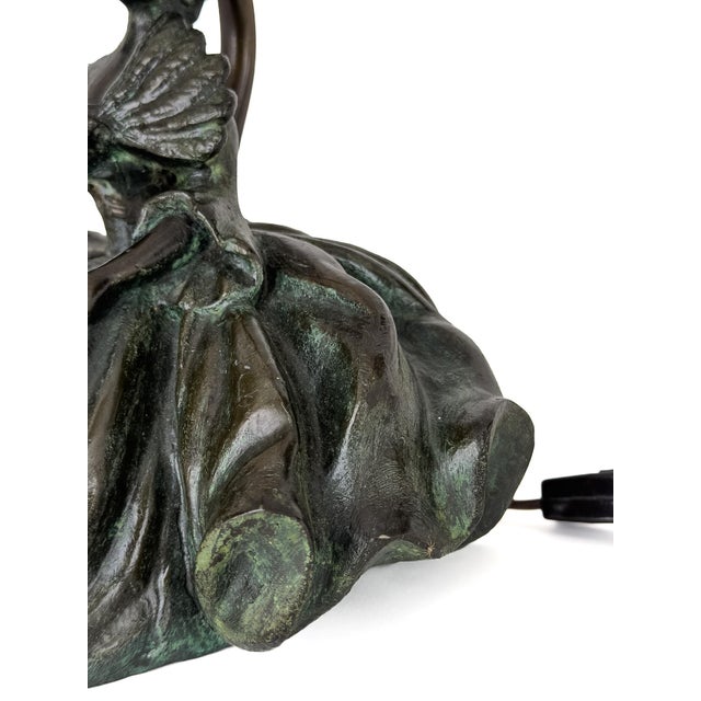 Art Deco French Figural Table Lamp in Bronze, 1930s For Sale - Image 13 of 14