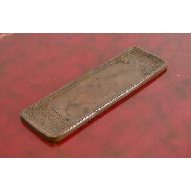 Mid 20th Century Tiffany Studios Bronze Zodiac Pen and Pencil Desk Tray, Signed and Numbered For Sale - Image 5 of 10