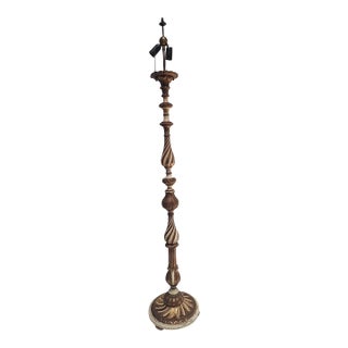 Vintage Italian Carved & Giltwood Floor Lamp For Sale