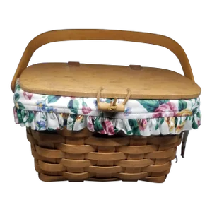 Vintage Longaberger Basket With a Floral Lining