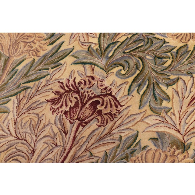 Boho Chic Tulip Pak-Persian Gold/Green Wool Rug - 10'1'' X 14'1'' For Sale - Image 4 of 8