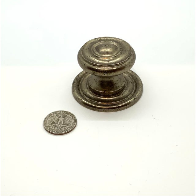 Baker Furniture Company Baker Large Knob With Decorative Backplate Antique Pewter Finish For Sale - Image 4 of 4