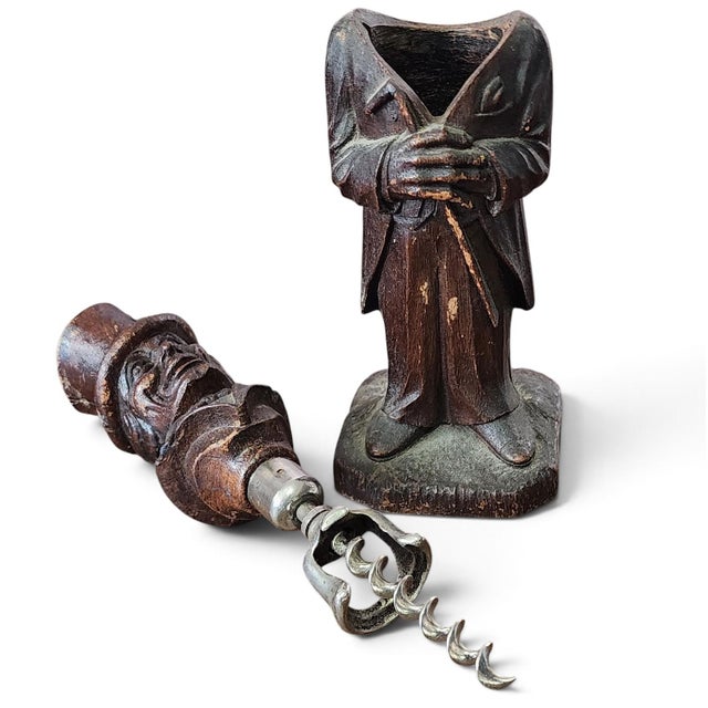 1940s 1940s Syracuse Ornamental Co Syroco Woodlite "Old Codger" Corkscrew Figurine For Sale - Image 5 of 7