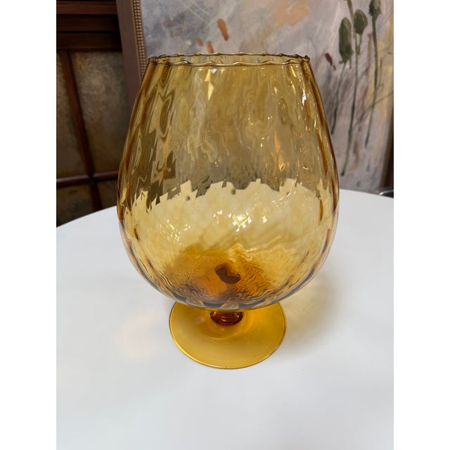 Empoli Italian Amber Glass Vase For Sale In San Francisco - Image 6 of 12