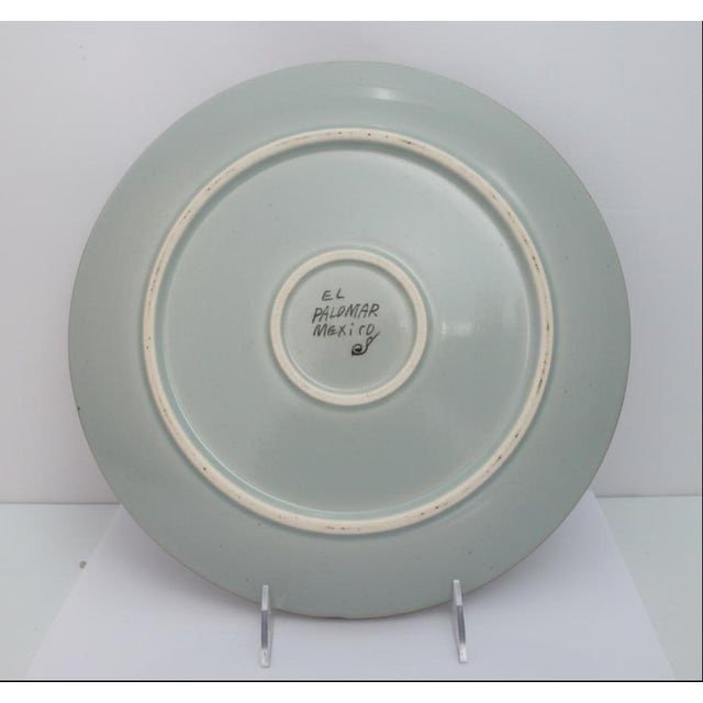 Ceramic Ken Edwards El Palomar Blue Bird Mexico Folk Art 11 3/4" Pottery Charger Plate For Sale - Image 7 of 8