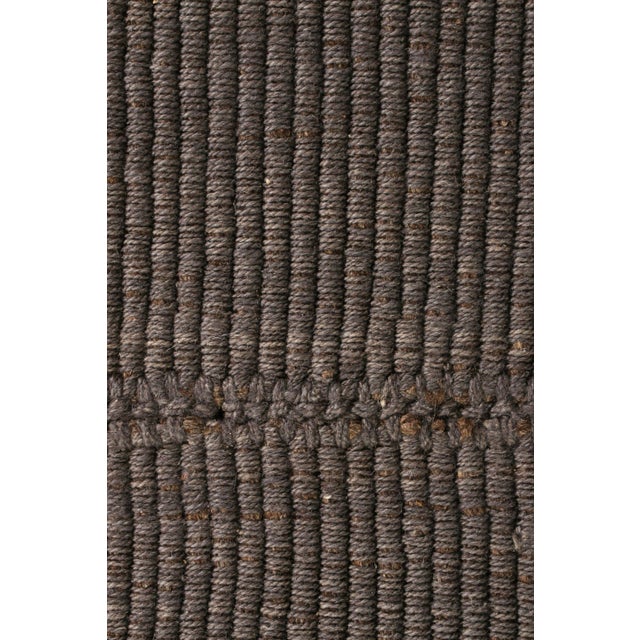Textile Rug & Kilim’s Modern Kilim Rug in Red and Gray-Brown Striped Patterns For Sale - Image 7 of 8