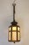 1910s 1910s Arts & Crafts Copper Iron Stained Glass Mission Hexagon Chimney Lantern Hanging Lamp 1910's For Sale - Image 5 of 14