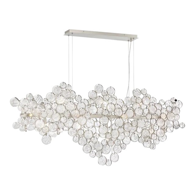Eurofase Trento 55” Champagne Silver 15-Light Oval Chandelier For Sale