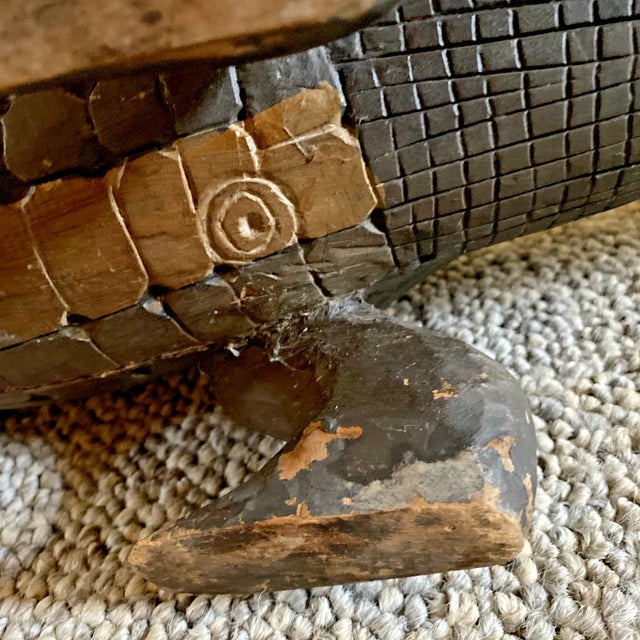 Large Wood Alligator Folk Art Sculpture For Sale - Image 10 of 18