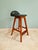 High stool in solid teak, rosewood footrest, and black faux leather seat, model OD61, designed by Erik Buch for the Danish...