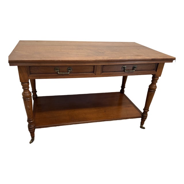 19th-Century English Howard & Sons Mahogany Library Writing Table Desk For Sale