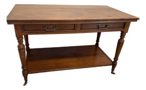 19th-Century English Howard & Sons Mahogany Library Writing Table Desk