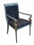 Superb elegant Mid Century solid gray lacquer wood French style Chair upholstered with black silk fabric. Beautifully...
