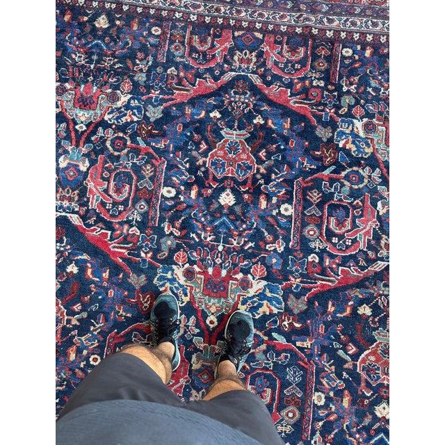 PALATIAL Antique Persian Mahal "Mostofi Mustafi" Design Gorgeous Sushi Pinks Rug 12.4 x 16.6 For Sale - Image 11 of 14