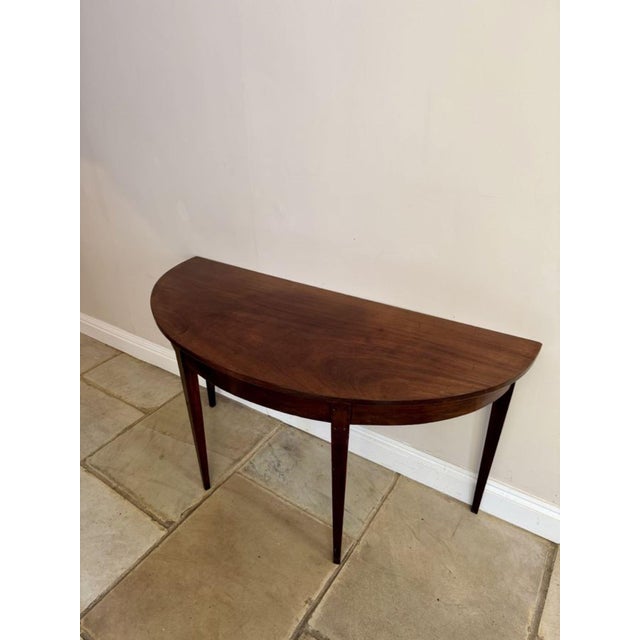 Early 19th Century George III Mahogany Demi Lune Shaped Console Table, 1800s For Sale - Image 5 of 7