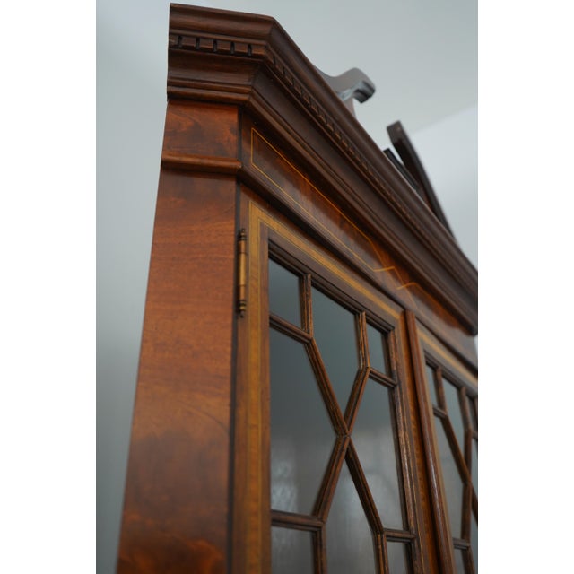 English Made Mahogany Inlaid Corner Cabinet For Sale - Image 14 of 17