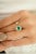 18k Gold Open Diamond Emerald Bypass Ring Size 5 For Sale - Image 4 of 12