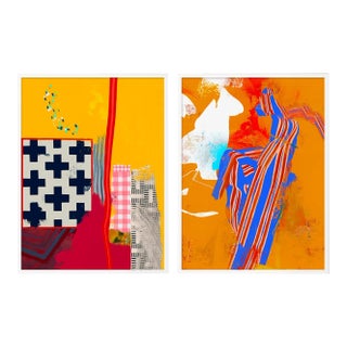 Baldessari & Diptych by Jonathan Ryan Harvey, Art Print in White Frame, Large For Sale