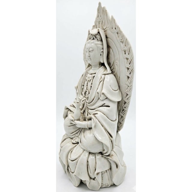 Late 20th Century Blance De Chine Dehua Porcelain Kwan Yin/Guan Yin For Sale - Image 5 of 5