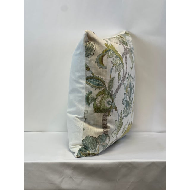 Textile P.Kaufmann Attributed Floriana Mineral 20”x20” Feather/Down Pillows - A Pair For Sale - Image 7 of 7