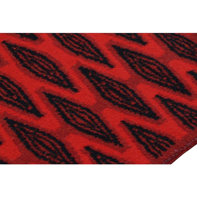 Textile Vintage Zeki Müren Rug With Red and Black Geometric Patterns From Rug & Kilim For Sale - Image 7 of 7