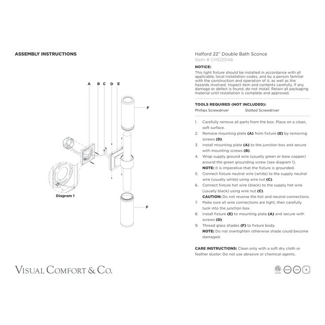 Metal Chapman & Myers for Visual Comfort Signature Halford 22" Double Bath Sconce in Bronze with White Glass For Sale - Image 7 of 7