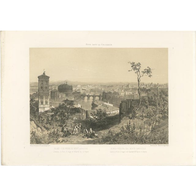 Panoramic View from Janiculum Hill, Rome – Tiber & Vatican, 1867 This panoramic lithograph offers a sweeping view of Rome...