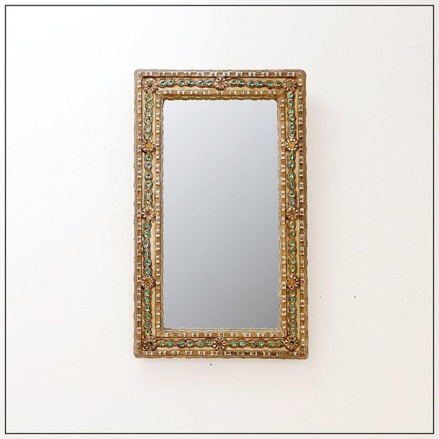 Italian Mirror in Stucco and Colored Stones For Sale - Image 13 of 13