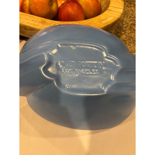Mid-Century Modern Vintage Rare Mid-Century Bauer Pottery Blue Sculptural Bowl — Los Angeles, Circa 1950s For Sale - Image 3 of 7