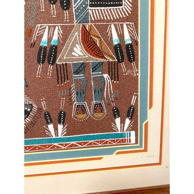 1990s Rosabelle Ben Navajo Sand Painting Diné Native American Art Shiprock, New Mexico For Sale - Image 4 of 11