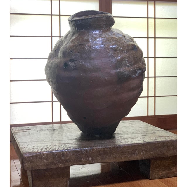 Wabi Sabi MASTERPIECE. A Rare large Stoneware Storage Jar with Natural Ash Glaze. Japan, Tokoname ware, Muromachi period,...