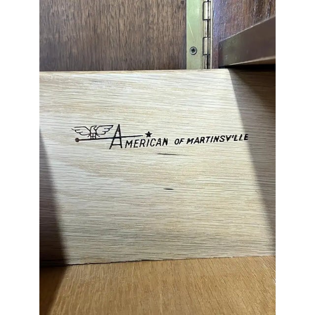 Mid-Century Modern American of Martinsville Walnut High Boy Dresser or Armoire For Sale - Image 13 of 18