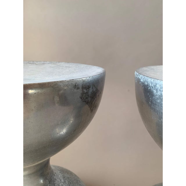 Arthur Court Pair of Vintage Attributed to Arthur Court Hourglass Stools For Sale - Image 4 of 5