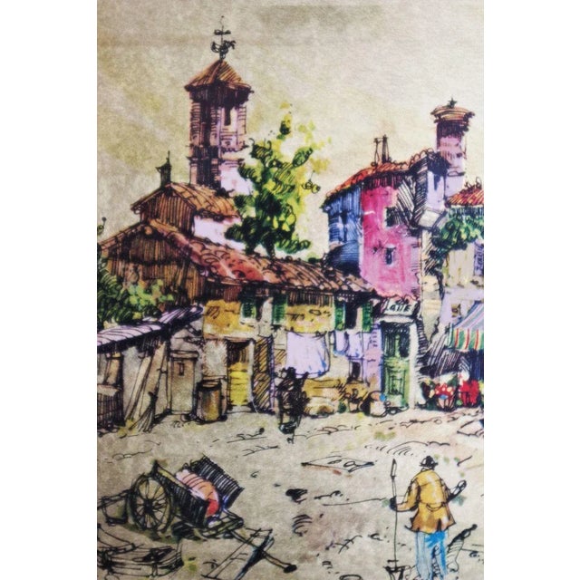 Small Gold Leaf Picture in Brown and Silver Frame, 1970s For Sale - Image 10 of 10