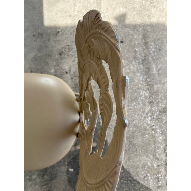 Vintage Hollywood Regency Era Banana Leaf Cast Aluminum Chairs 2 Pieces For Sale - Image 10 of 17